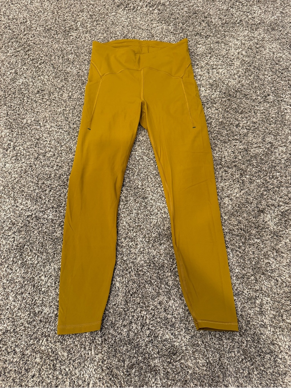 Lululemon Women’s Leggings Size 8 Mustard Gold High Rise Side Pockets 28”